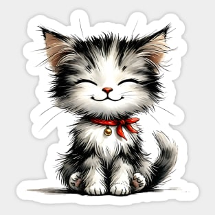 Cute Watercolor Kitten Sticker